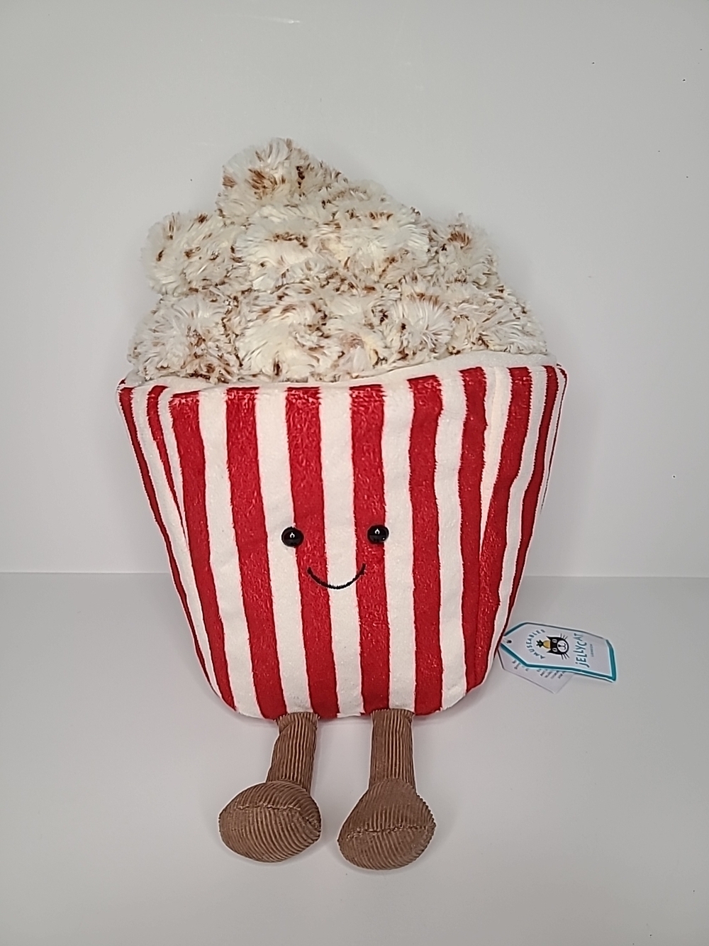 Jellycat Amuseables Popcorn Plush NWT Striped Bucket Retired HTF